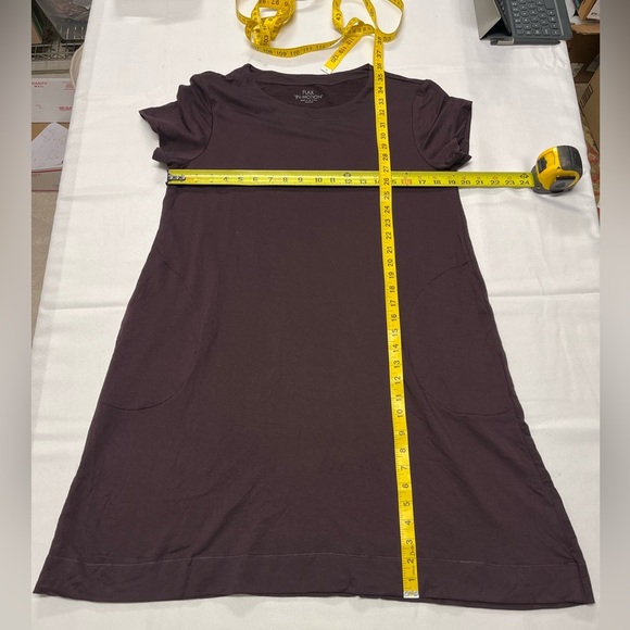 New FLAX IN-MOTION T-Shirt Dress Wine Crew Neck short Sleeve Women’s M 10-14 - Picture 7 of 10